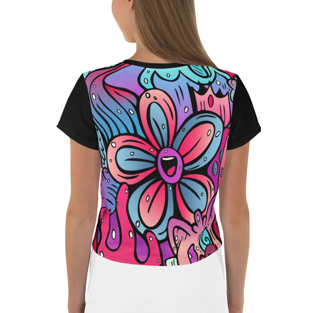 Blooms - All-Over Print Crop Tee
