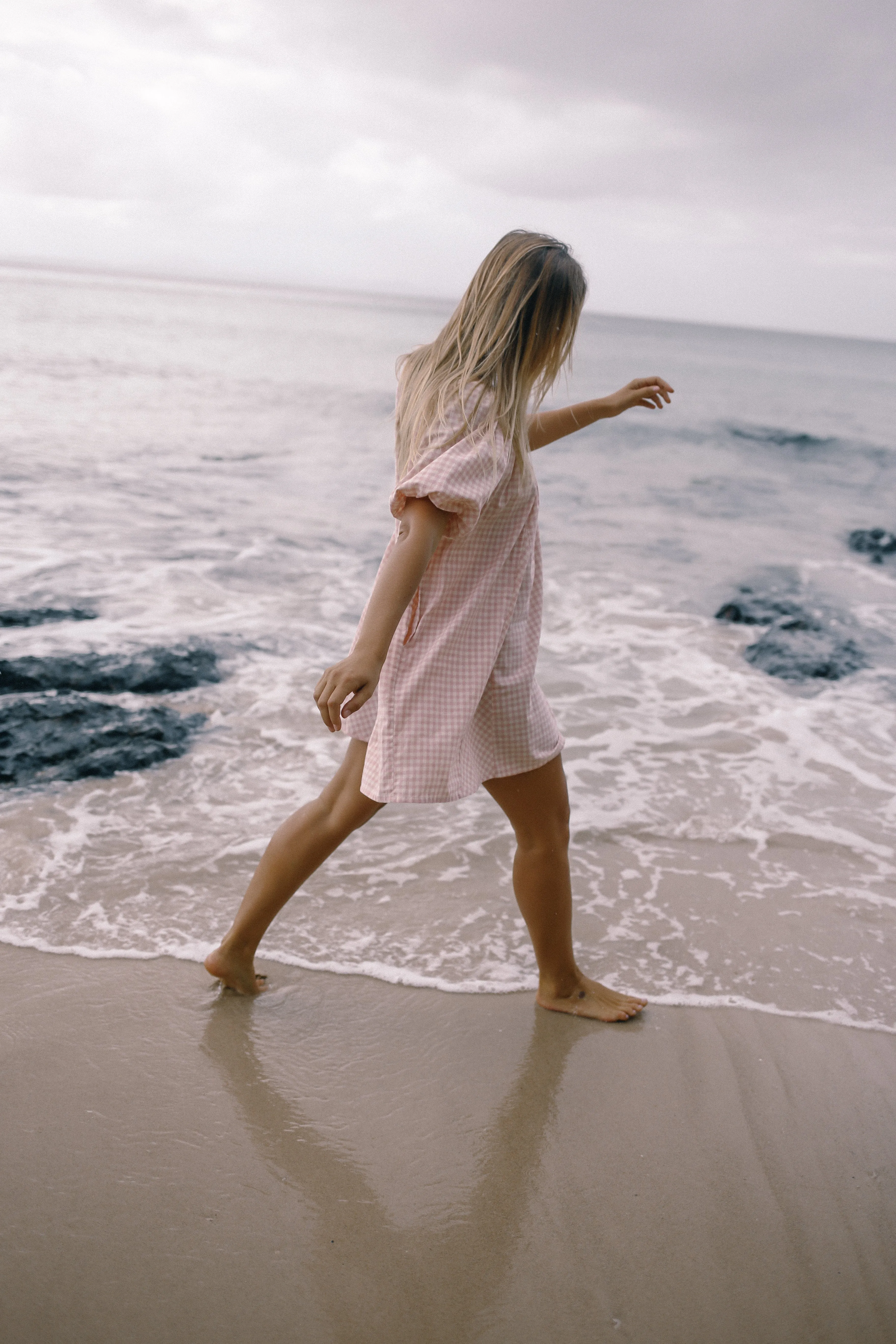 Chloe Dress Pink Gingham (PRE ORDER)