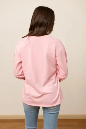 Feelin Festive Gingerbread Pink Sweater