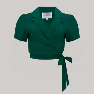 Greta Wrap Blouse in Hampton Green