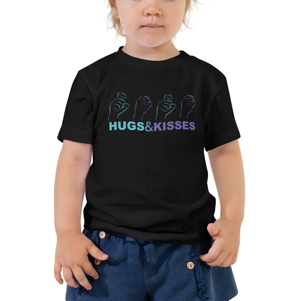 HUGS & KISSES Toddler Short Sleeve (Black & White) Tees