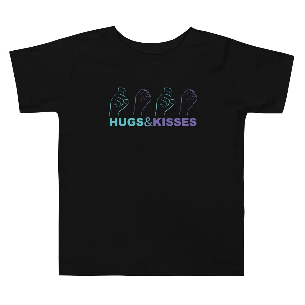 HUGS & KISSES Toddler Short Sleeve (Black & White) Tees