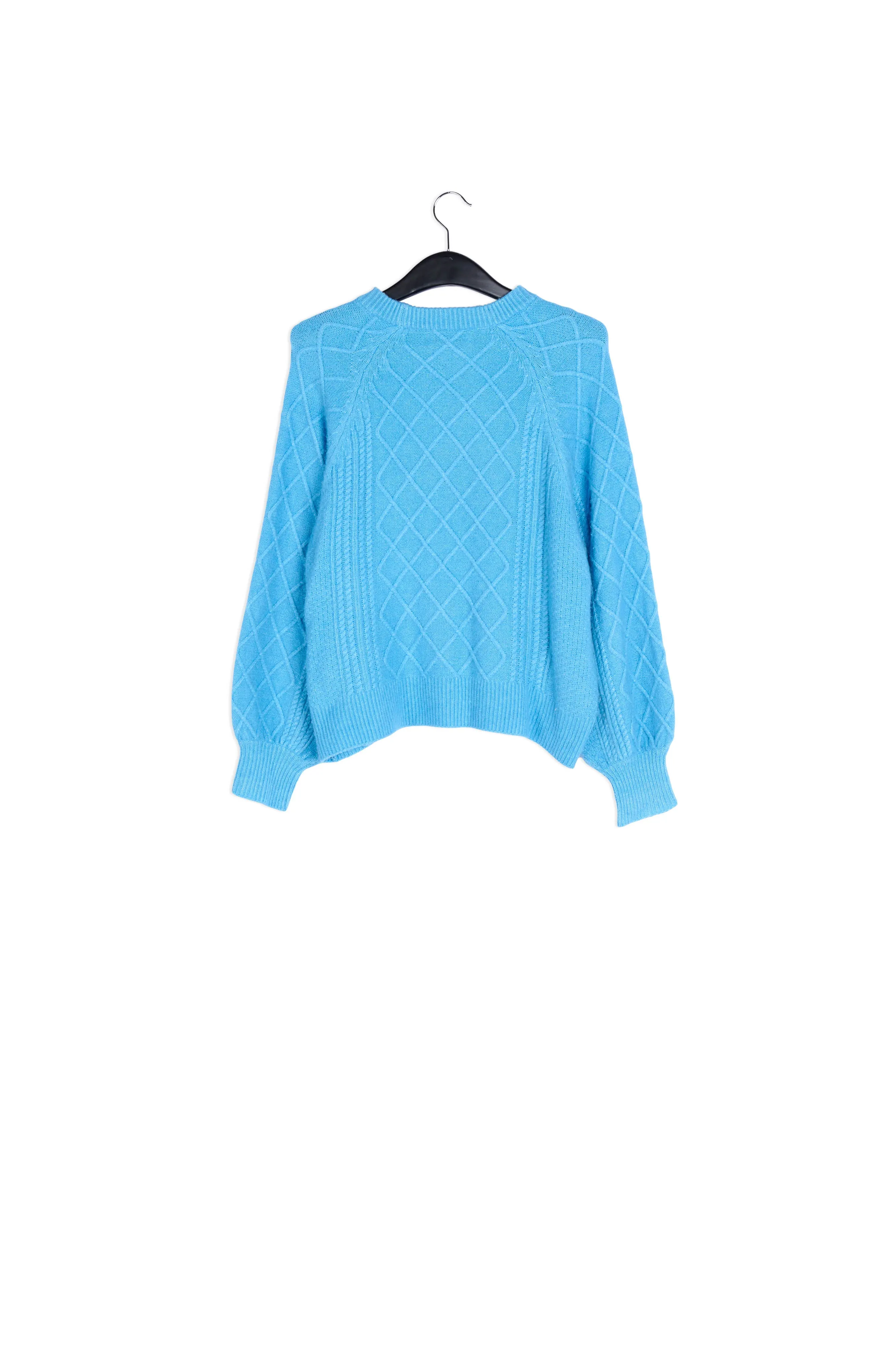 Light blue cable-knit sweater
