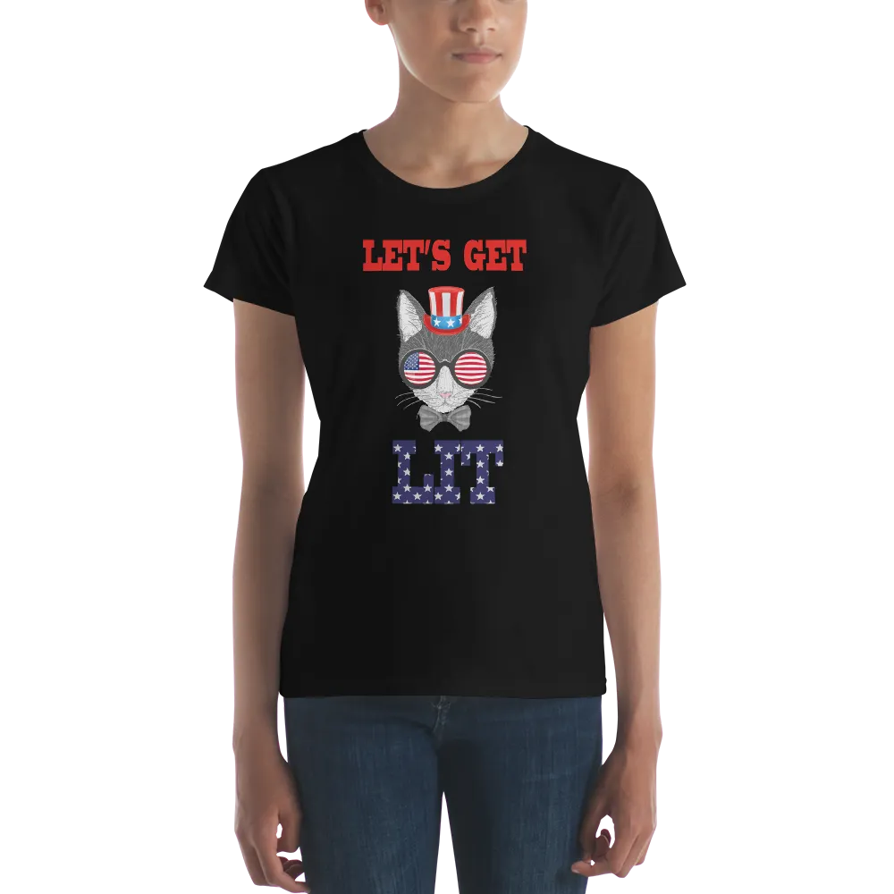 Lit Cat With Hat & Sunnies Women's Tee