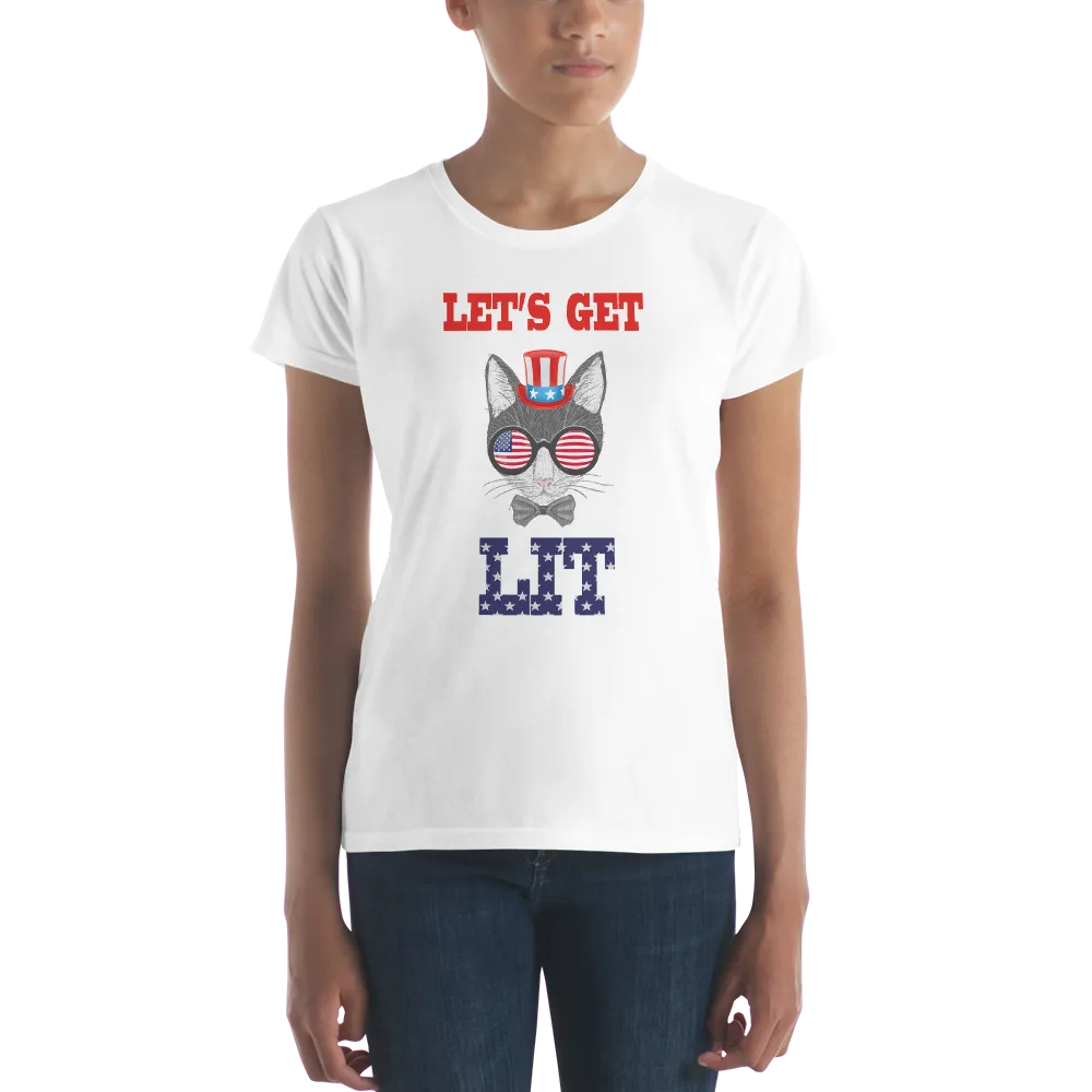 Lit Cat With Hat & Sunnies Women's Tee