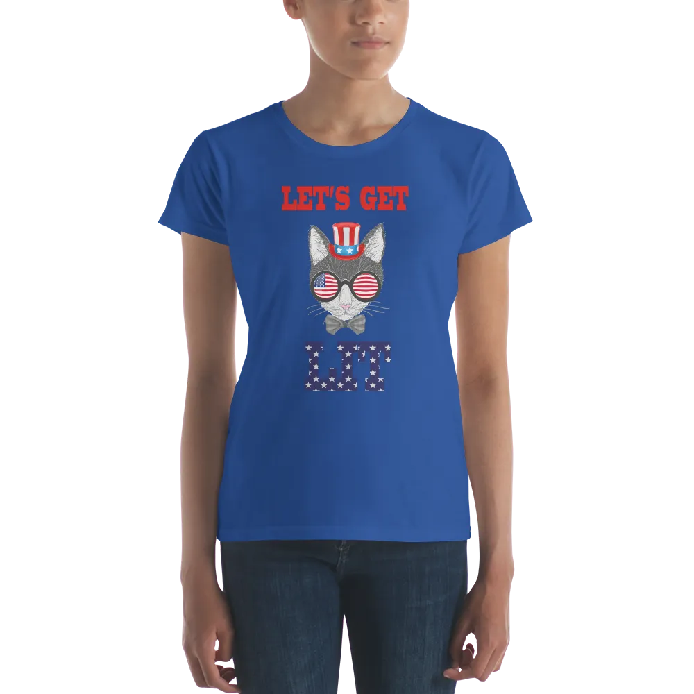 Lit Cat With Hat & Sunnies Women's Tee