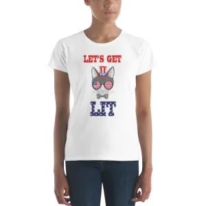 Lit Cat With Hat & Sunnies Women's Tee