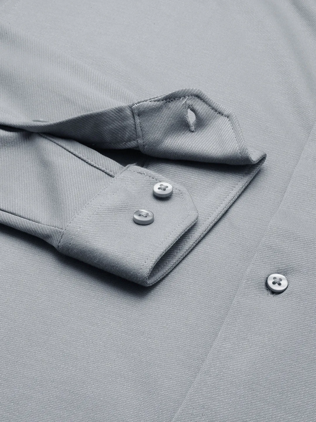 Men Grey Comfort Slim Fit Cotton Casual Shirt