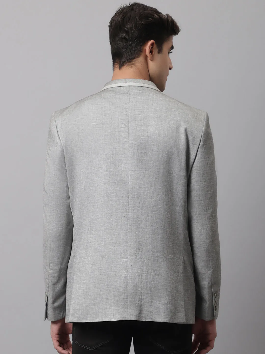 Men Light Grey Casual Blazer