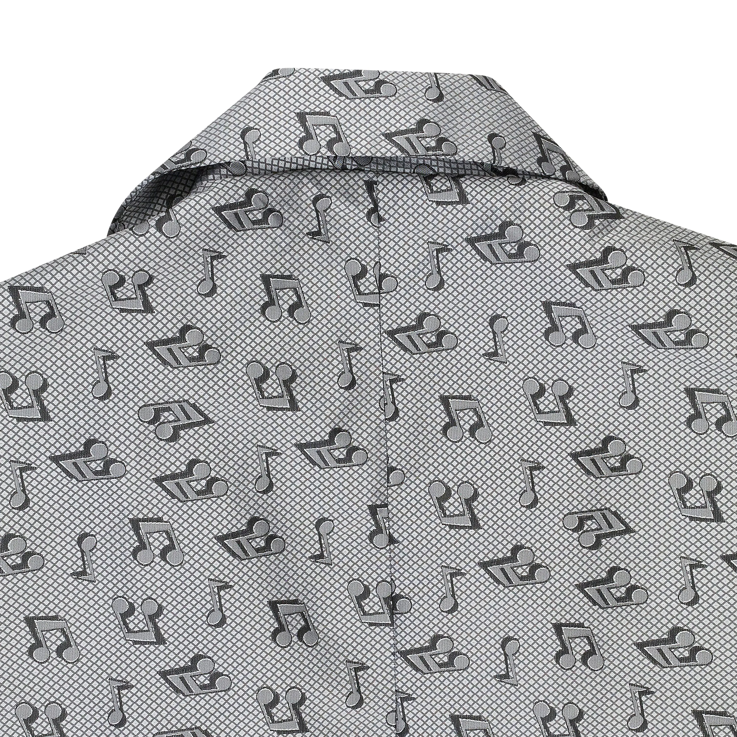MUSIC NOTE JACQUARD TUXEDO GRAY BLAZERS