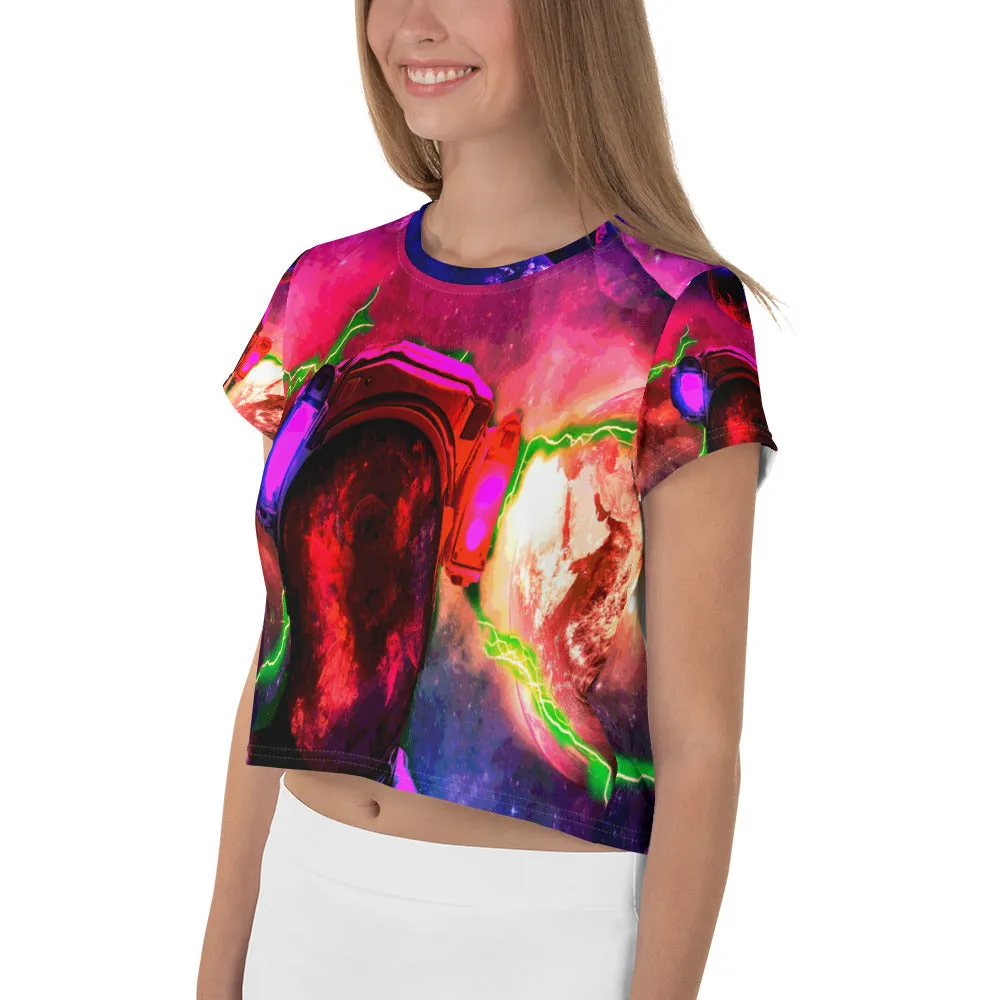 Nebula Women's All-Over Print Crop Tee