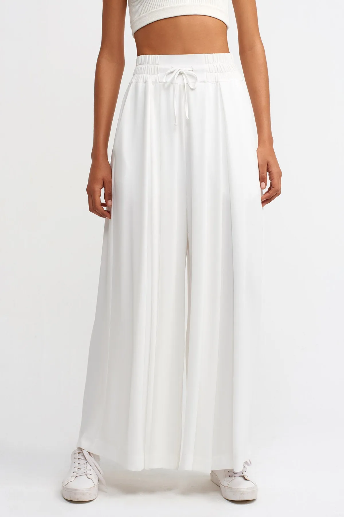 Nu Drawstring Detail Trouser Off White