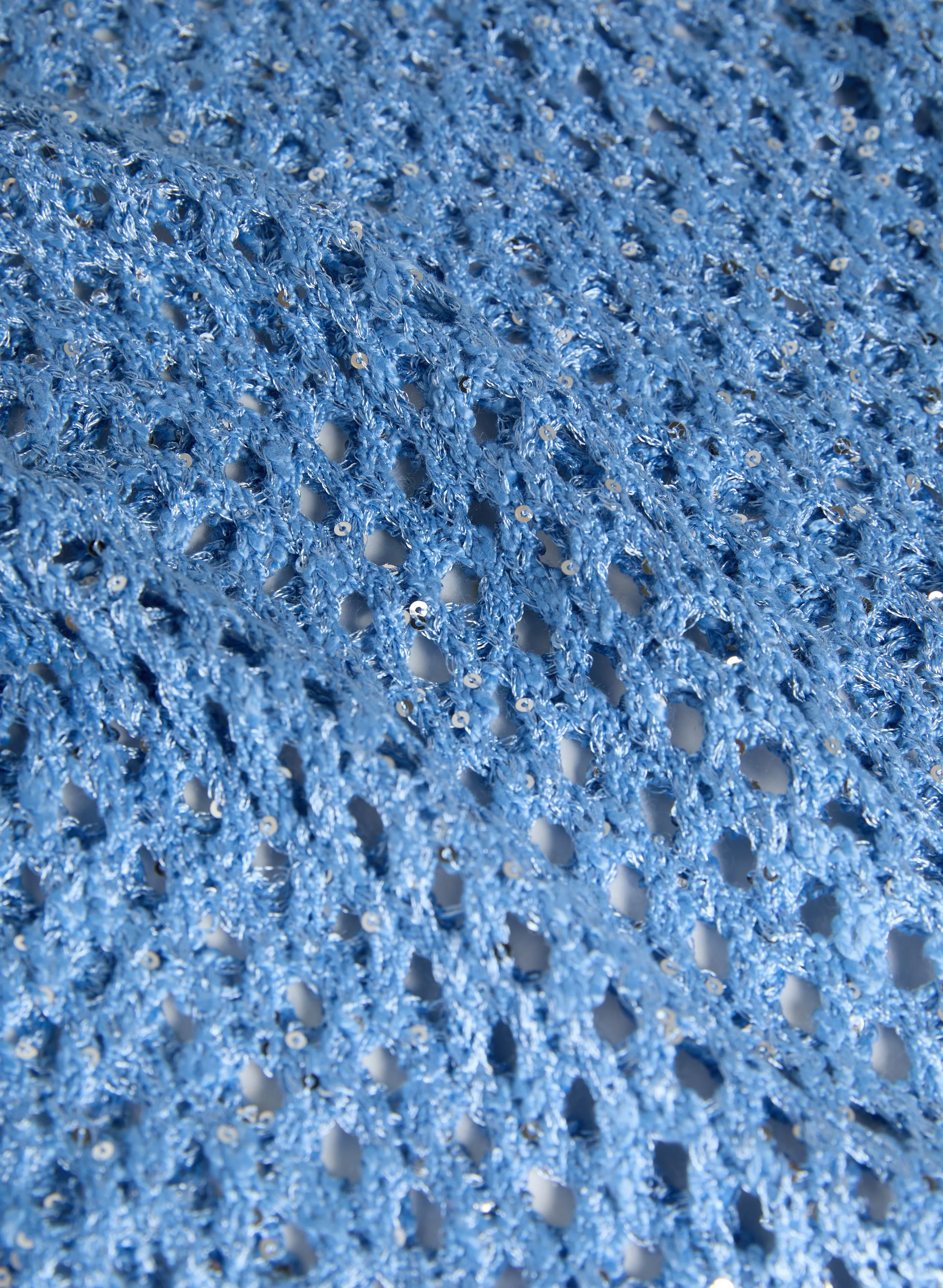 Open Knit Sequin Sweater