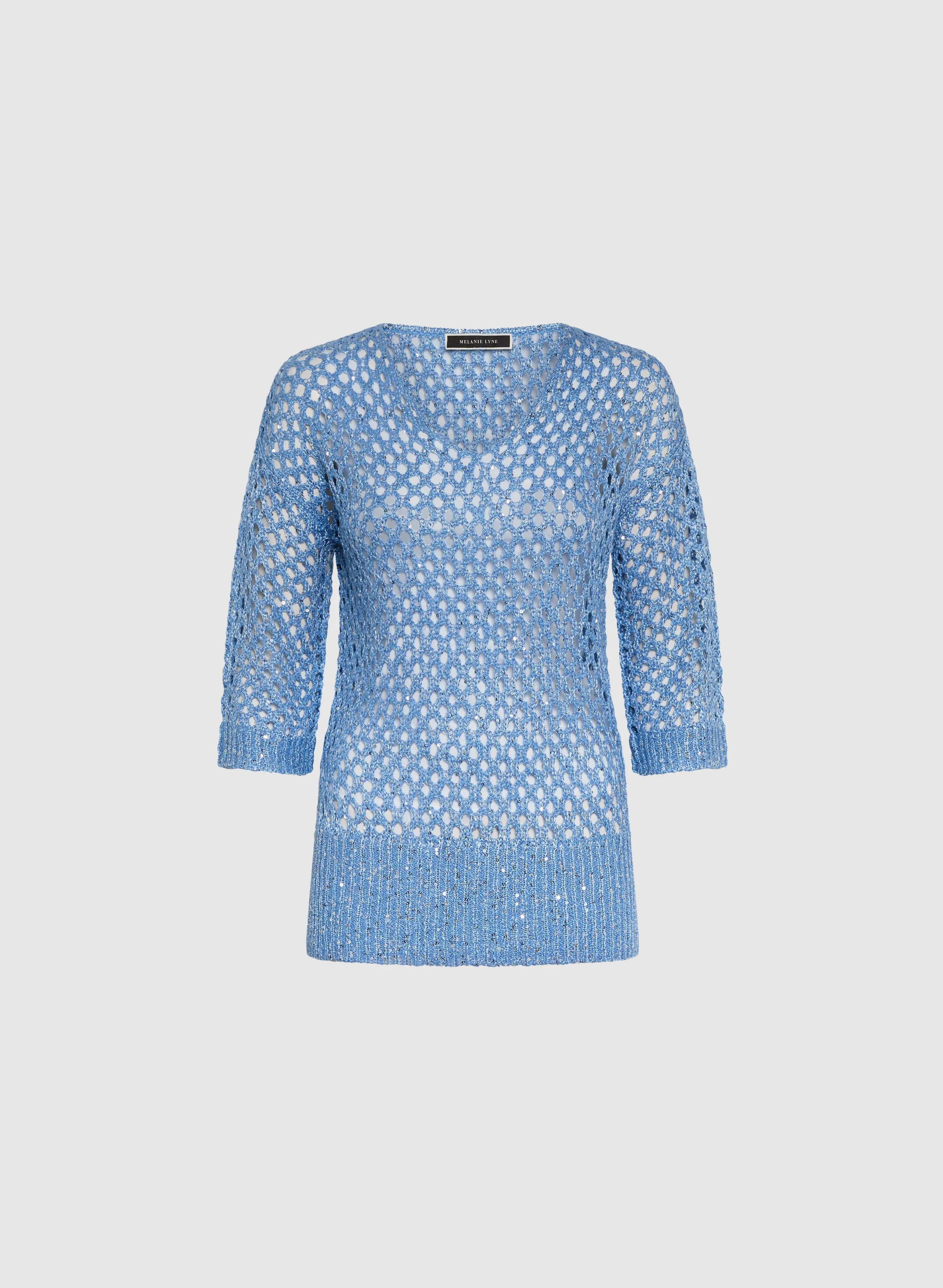 Open Knit Sequin Sweater