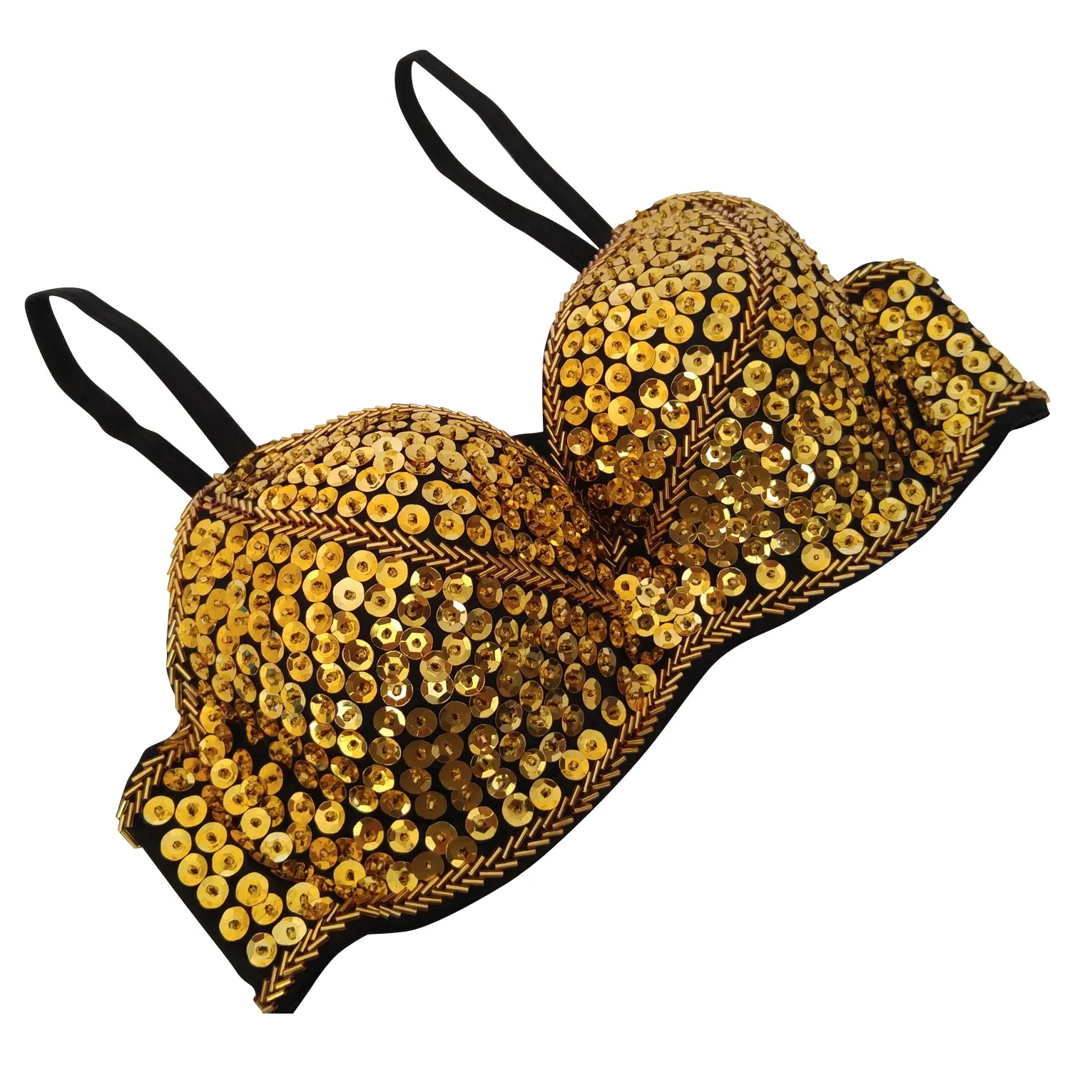 Sequin Cabaret Bra with Beaded Accents