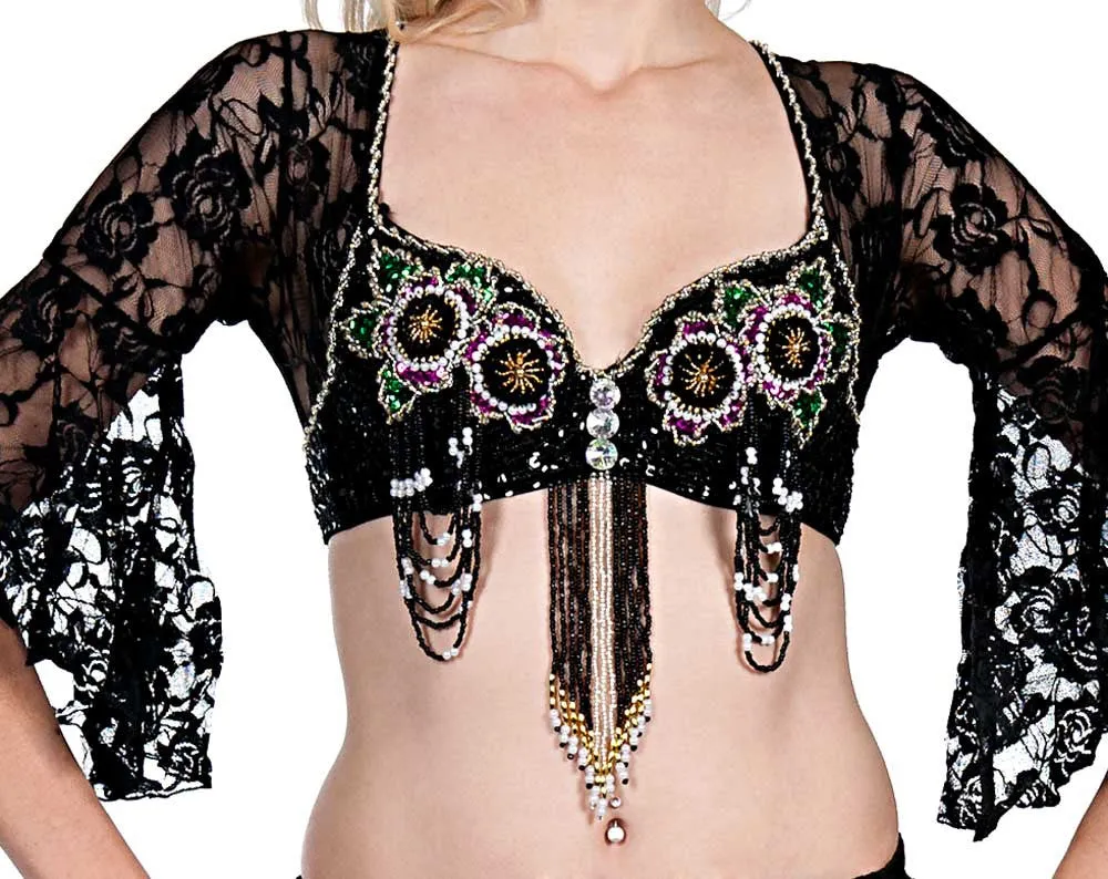 Sexy Lace Beaded Embellished Sequin Bra Top
