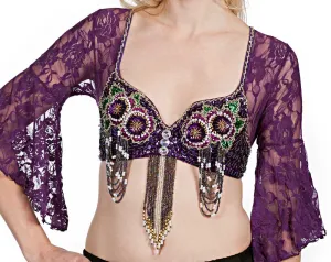 Sexy Lace Beaded Embellished Sequin Bra Top