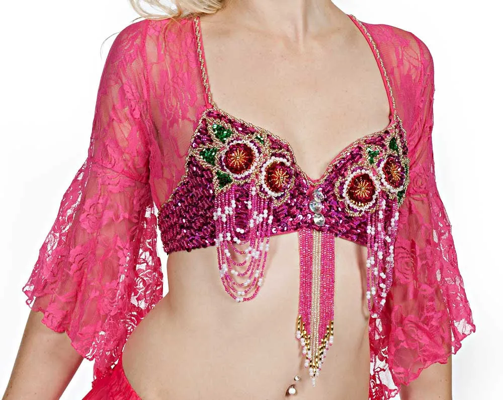 Sexy Lace Beaded Embellished Sequin Bra Top