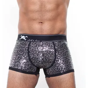 Skull & Bones Sequin Boxer SIlver