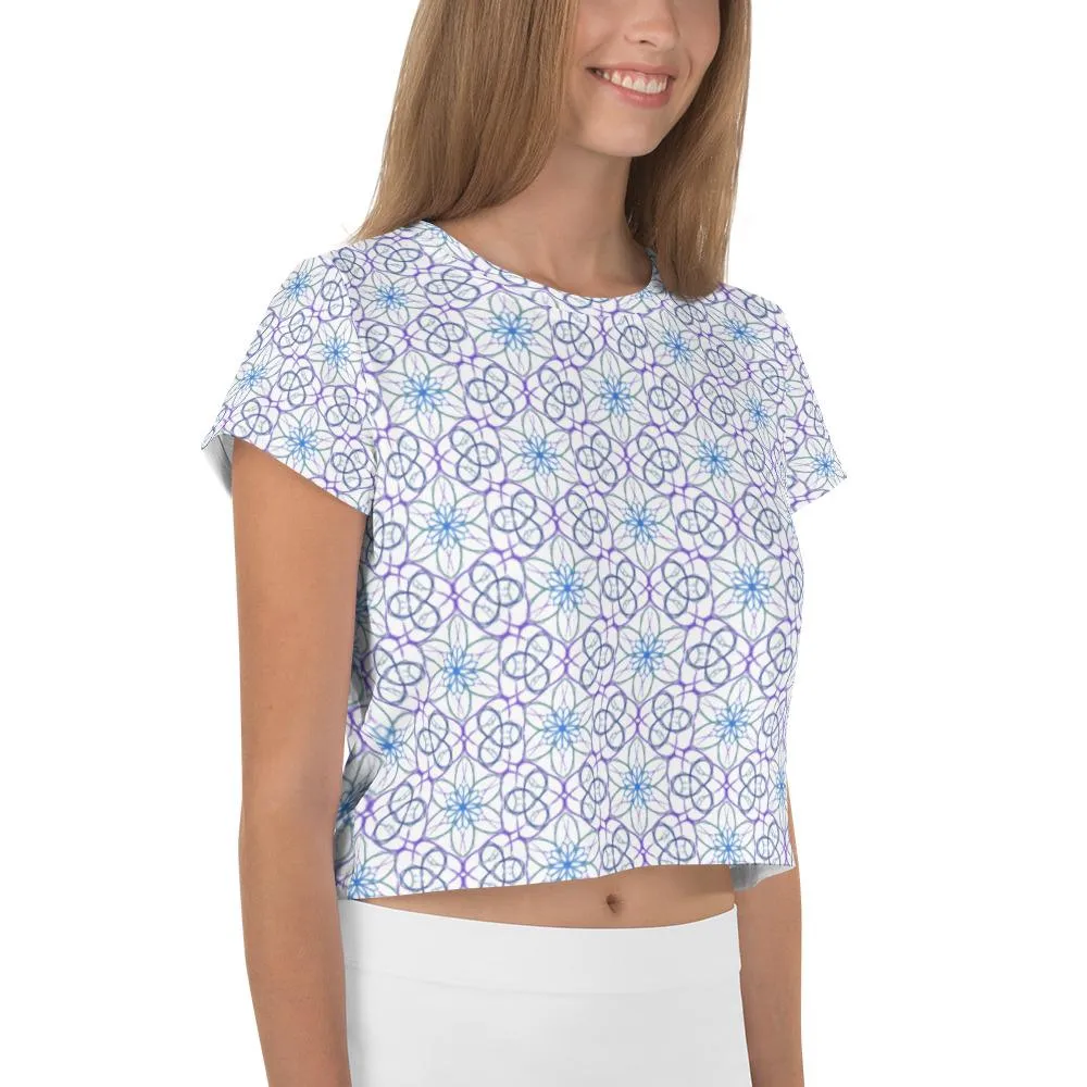 Spiralla White - AOP Crop Tee