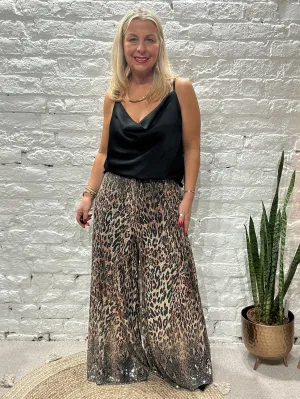The Stunning Lola Sequin leopard Pint Palazzo Pant