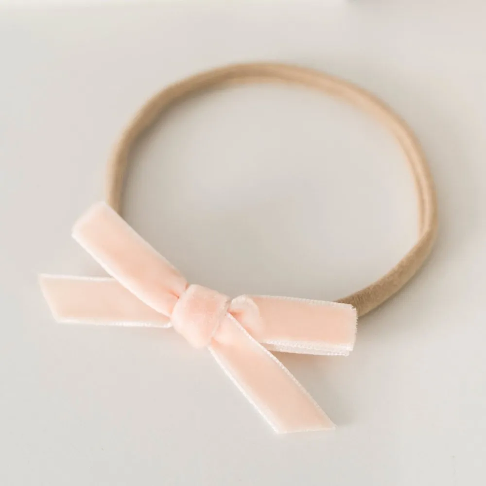 Velvet Petite Bow - Lychee