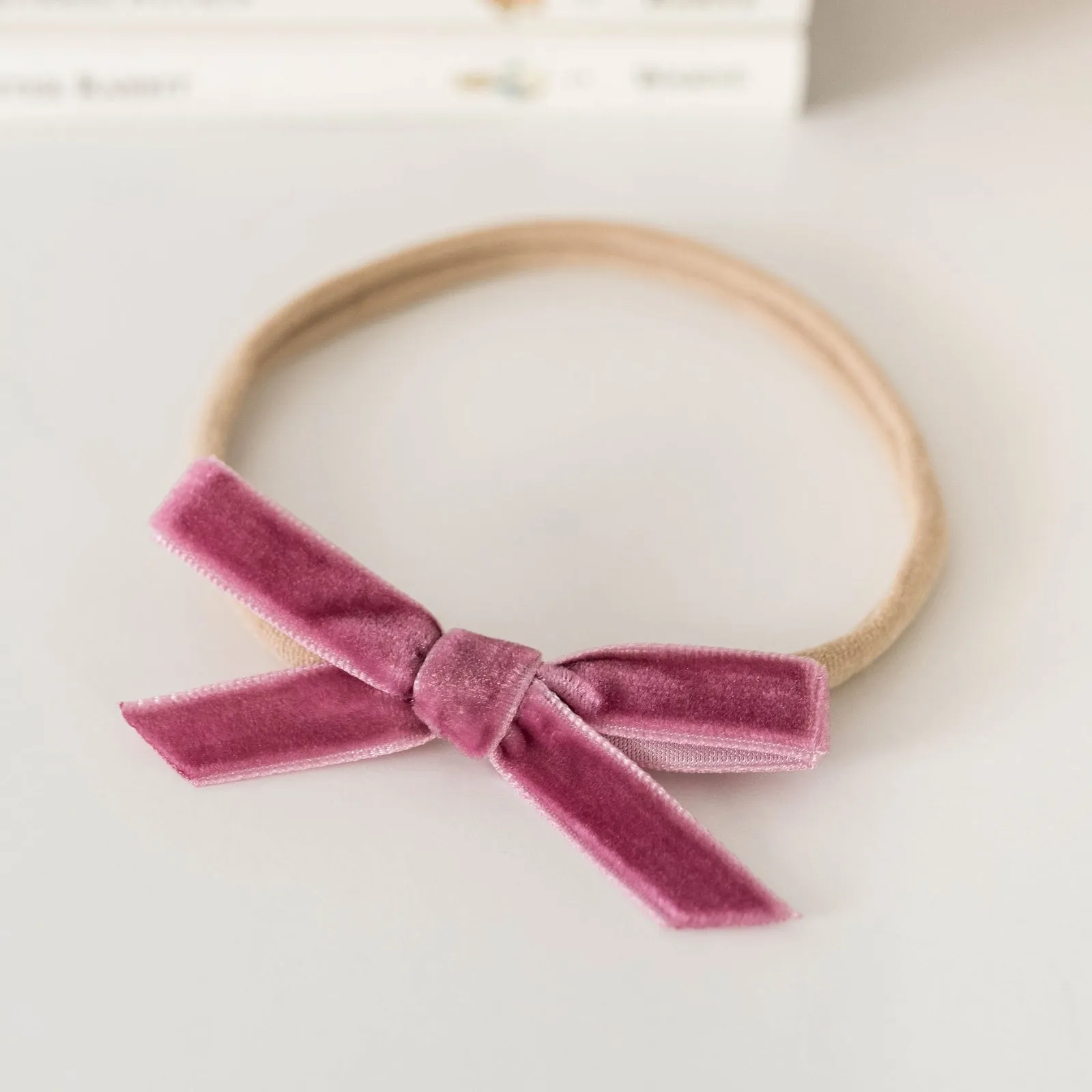 Velvet Petite Bow - Mauve